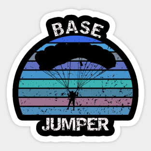 Base Jumper - vintage sunset design Sticker